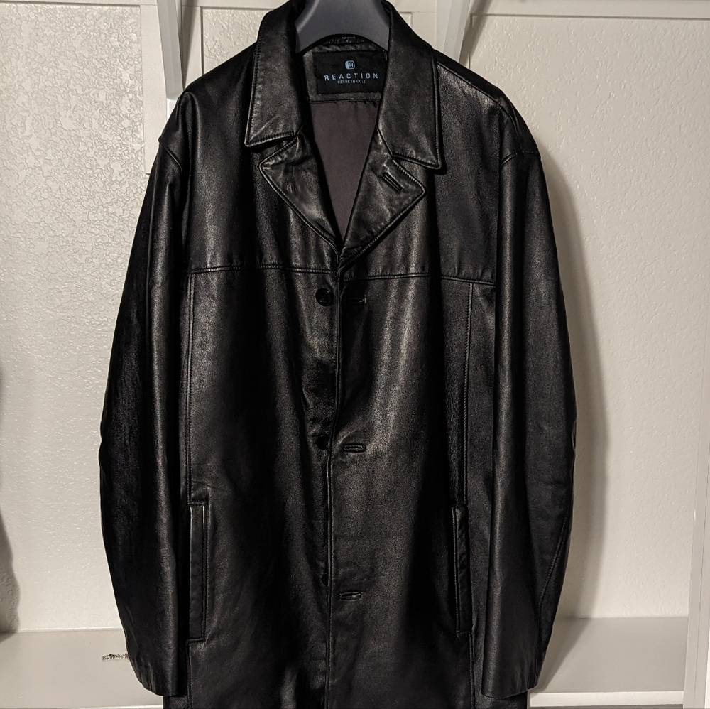 Kenneth Cole  XL Black Leather Jacket